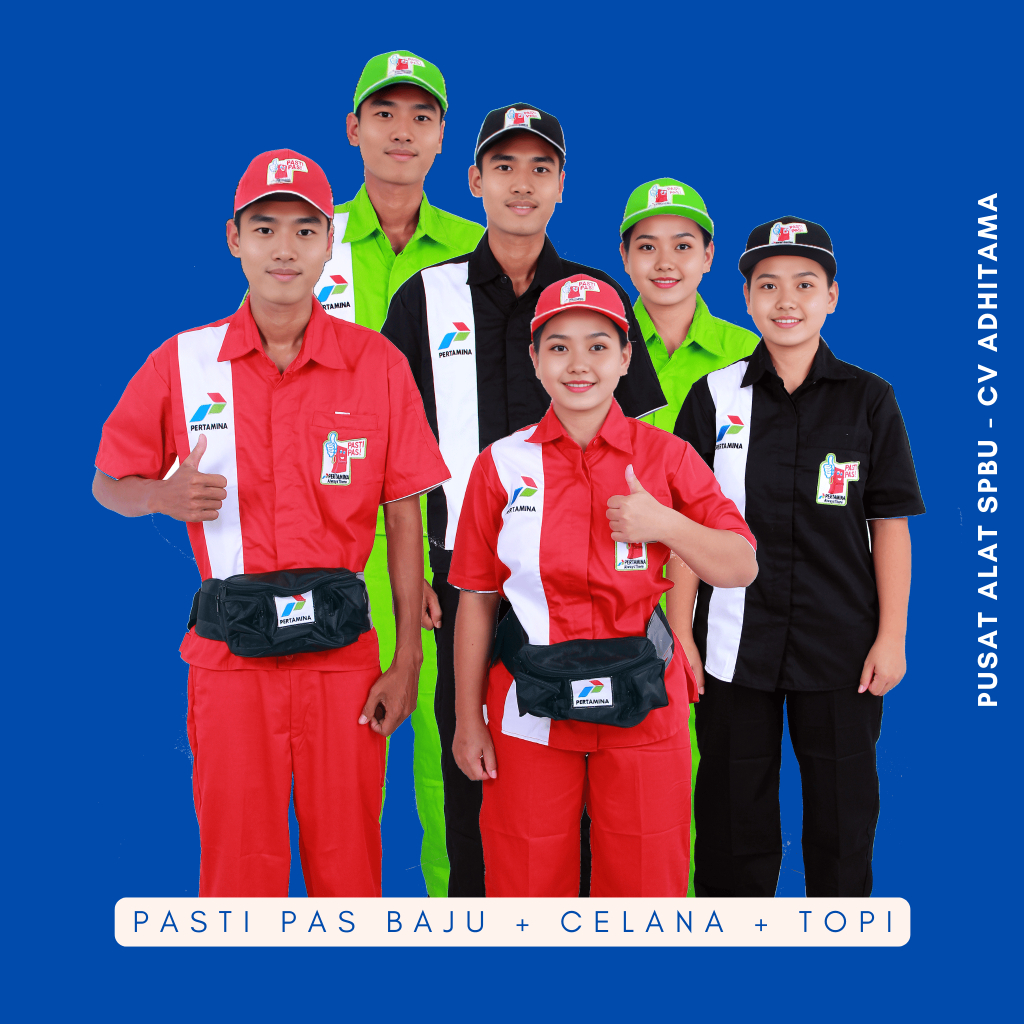 Seragam spbu operator admin ob pertamina pasti pas + Topi